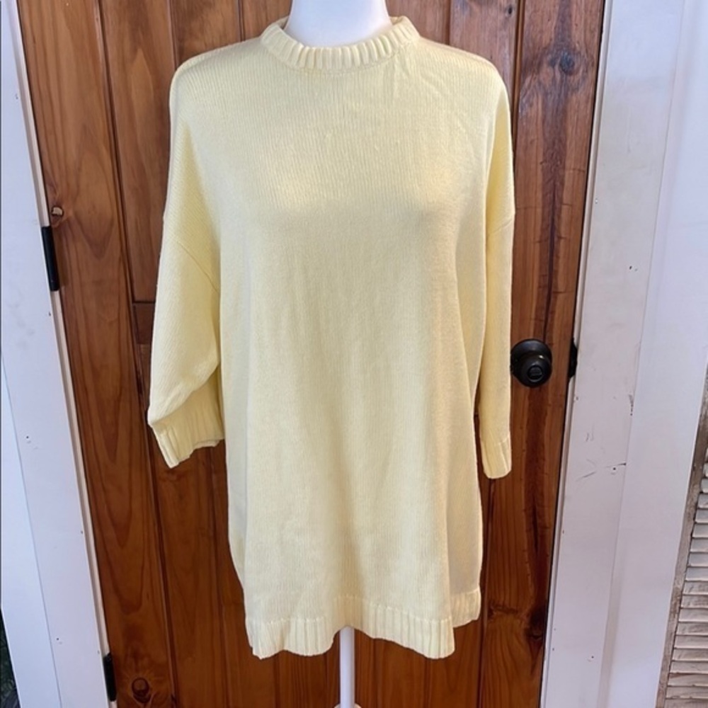 Vintage Instant Glamour Limited Express Butter Yellow Pullover Sweater Large XL